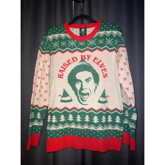 Ugly Christmas Sweater Xmas Size Medium Elf - Picture 1 of 3